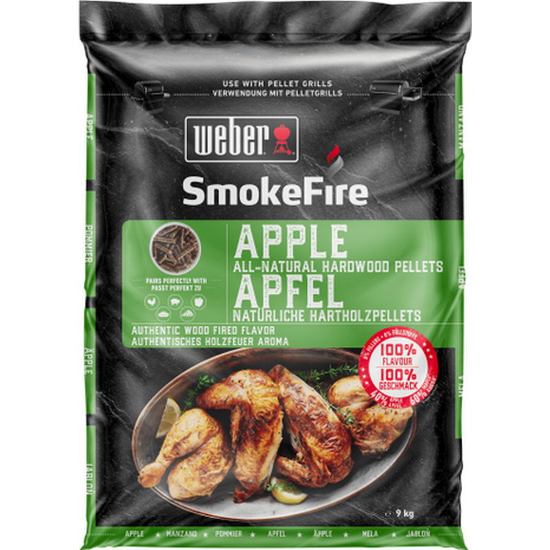 Weber Smokefire Apple All-Natural Hardwood Pellets 9kg 1 Weber Smokefire Apple All-Natural Hardwood Pellets 9kg